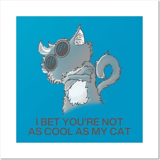 Cool cat - text Posters and Art